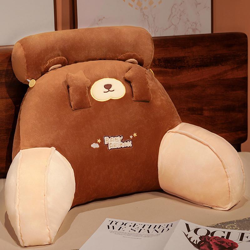 Adorable Plush Cartoon Dog Cat Back Pillows For Cozy Student Dorm Rooms