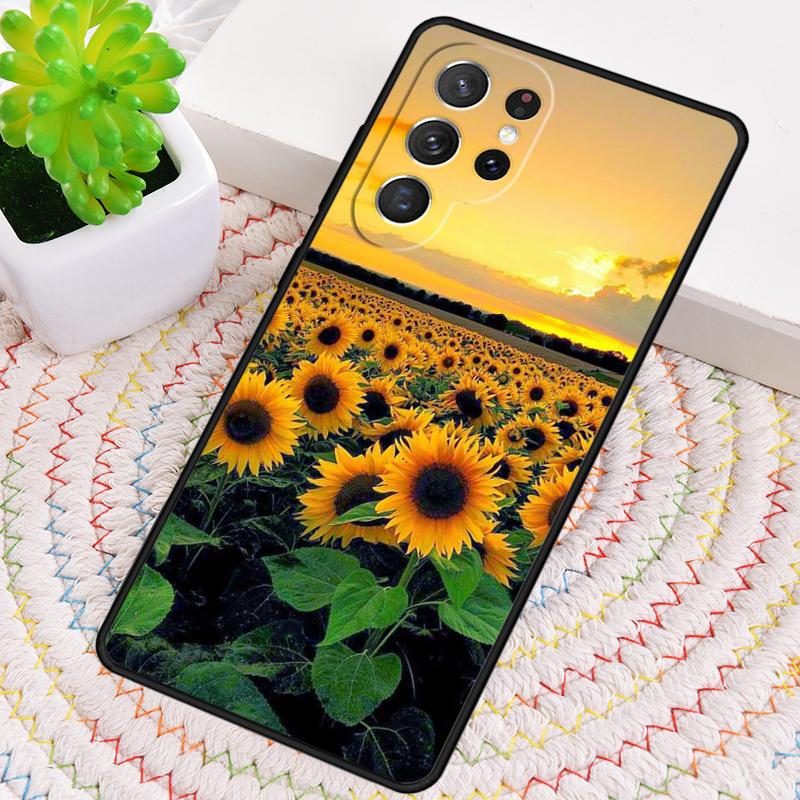 Sunflower Summer TPU Phone Case For Samsung Galaxy note 10 pro S26 S25 S24 S23 S22 Ultra Plus S21 FE S20 Shockproof Cover