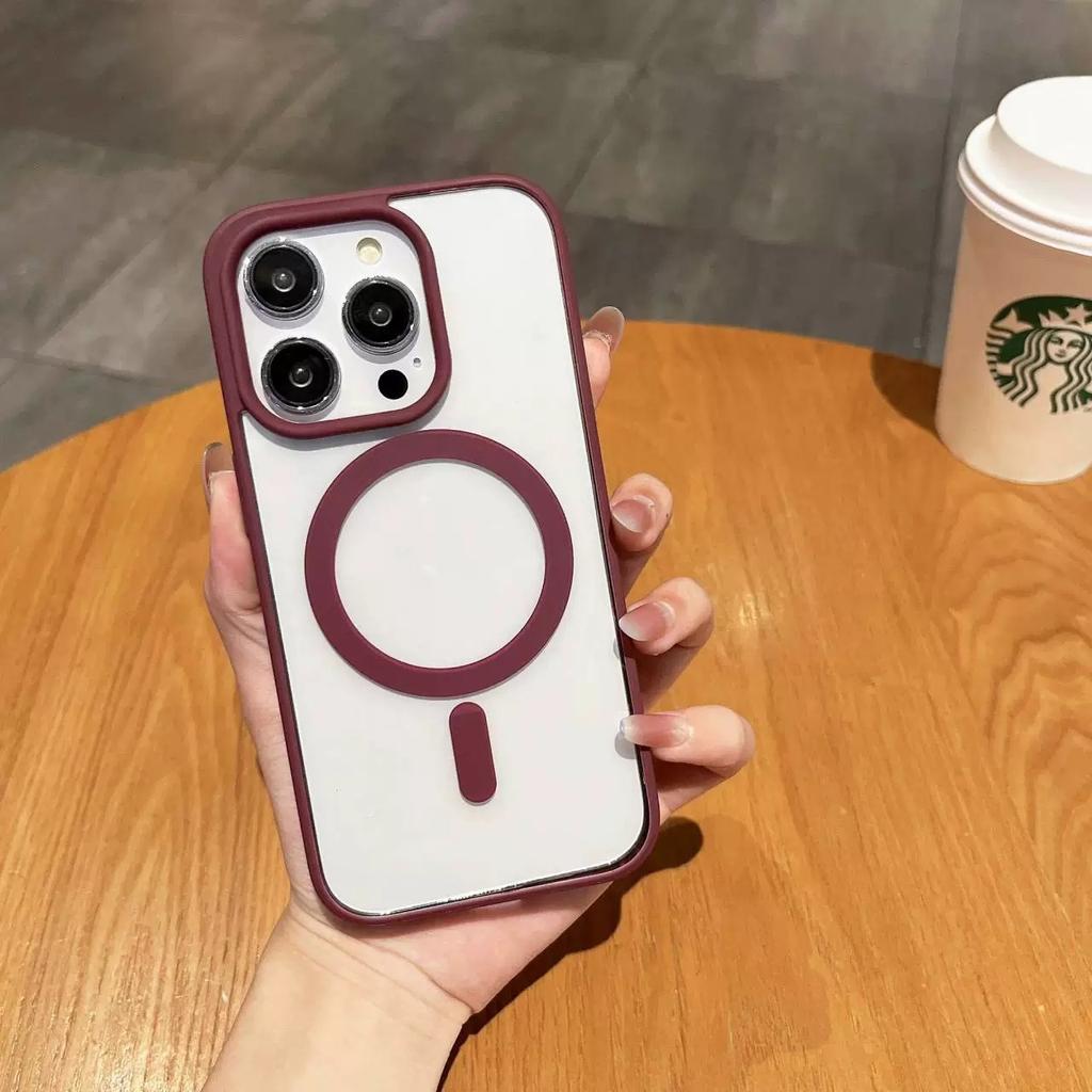 Applicable to iPhone11 mobile phone case Magnetic transparent Apple 11ProMax matte skin feel 11 acrylic  case