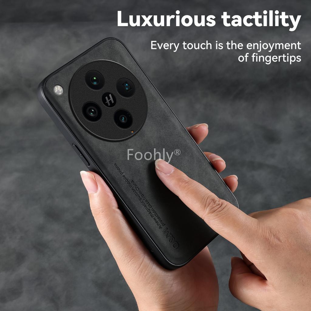 Stoßfestes magnetisches Nubukleder-Etui für OPPO Find X8 Pro Schutzhülle Rückschale Coque Funda