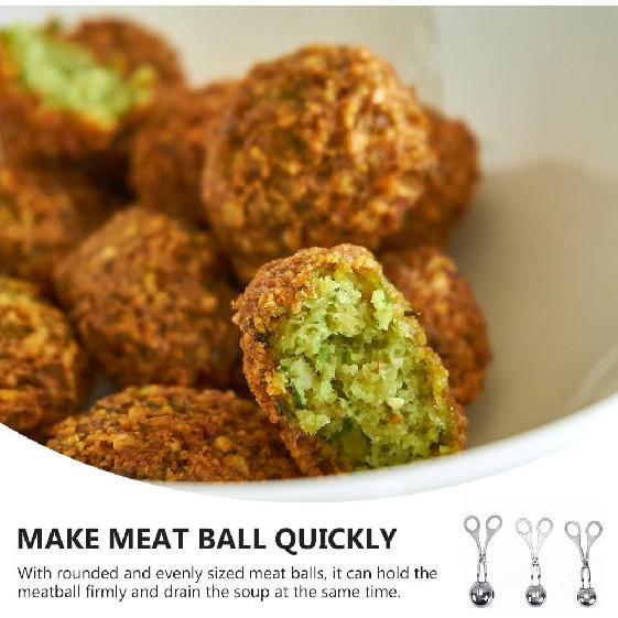Hemoton 3 шт. Ложки для фрикаделек из нержавеющей стали, Формочка для фрикаделек, Ложка для фрикаделек, Формочка для шариков, Антипригарная для фрикаделек, Форма для кейк-попсов, Ложка для теста для печенья
