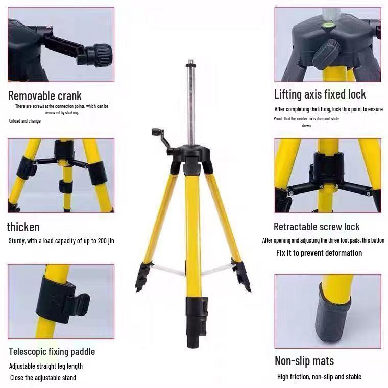 Thickened Aluminum & Steel Spirit Level Bracket with Infrared Laser Tripod