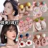 Dopamine flower ear hook women's new holiday style accessories ear clips without ear piercings, high-end seaside cute ear accessories