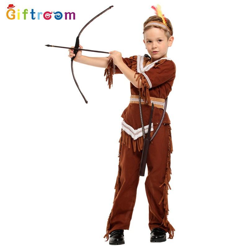 Halloween Children's Costumes Male Indian Costumes Savage Show Primitive Stage Costumes