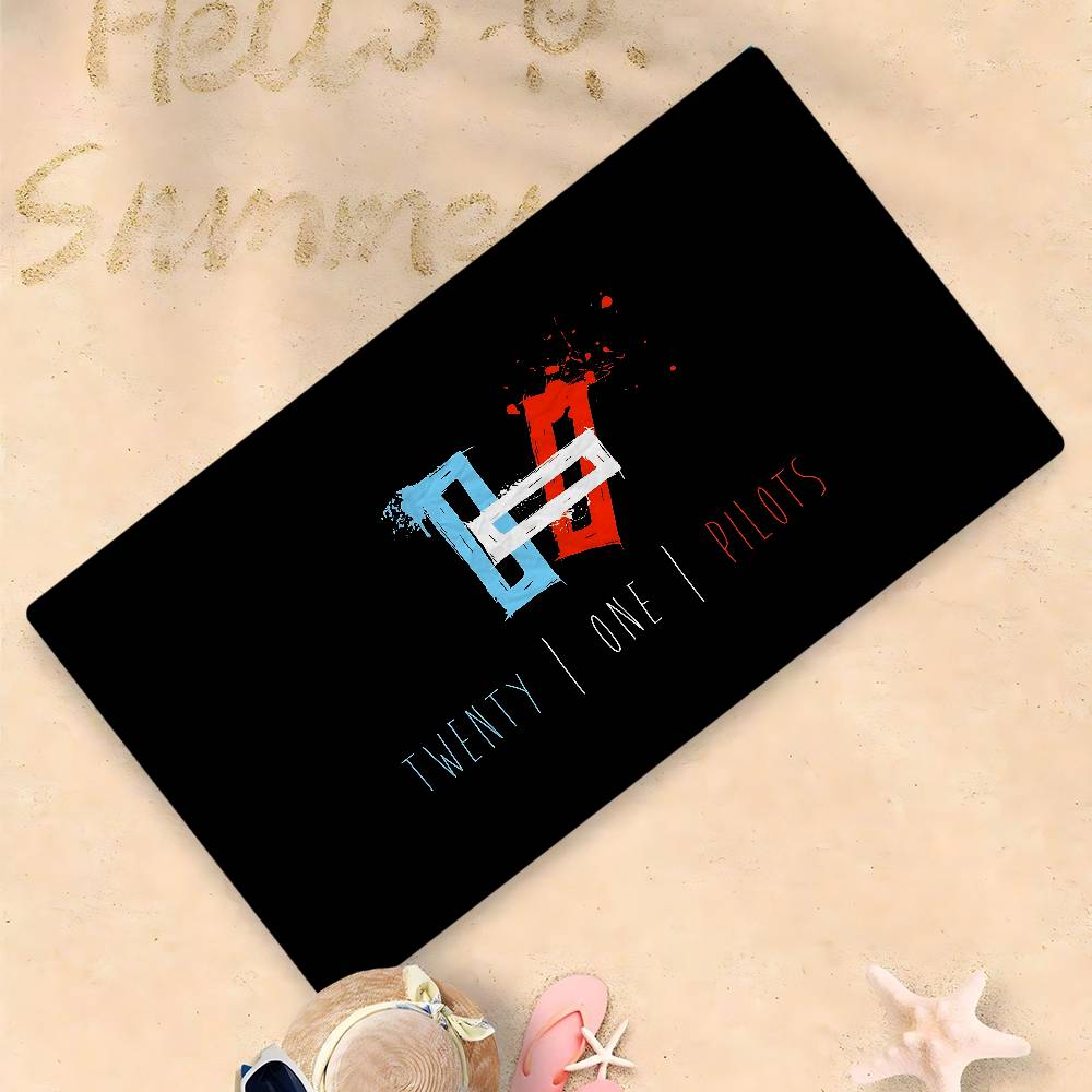 Popular T-Twenty One Pilot Band Cartoon Beach Towel Cute Kawaii Room Decor Bath Girls Children Hand Towels For Bathroom Shower