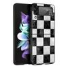 Schachbrett kariertes Schachbrett Hülle Für Samsung Galaxy Z Flip3 Flip4 Flip5 Hülle Schale Für Z Flip 3 4 5 6 7 Harte Faltabdeckung