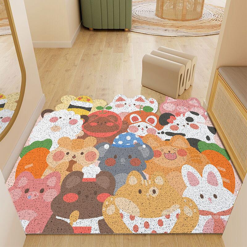 Cartoon Air Entry Door Door Door Mat Scraping Dirt Dirt Outdoor Dust Removal Wear-resistant Can Be Cut Silk Floor Mat