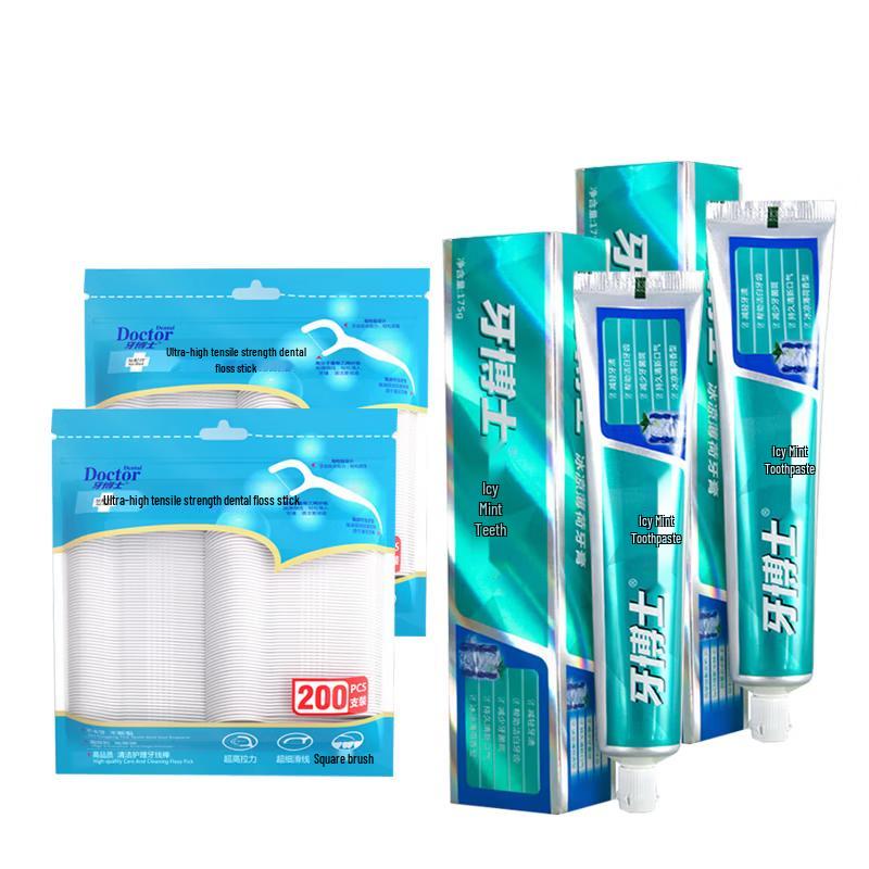 Dr. Teeth Dental Floss Picks & Toothpaste Set