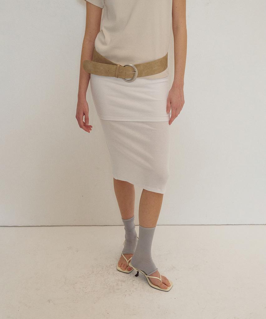 M.M.M Cotton Layered Skirt_White