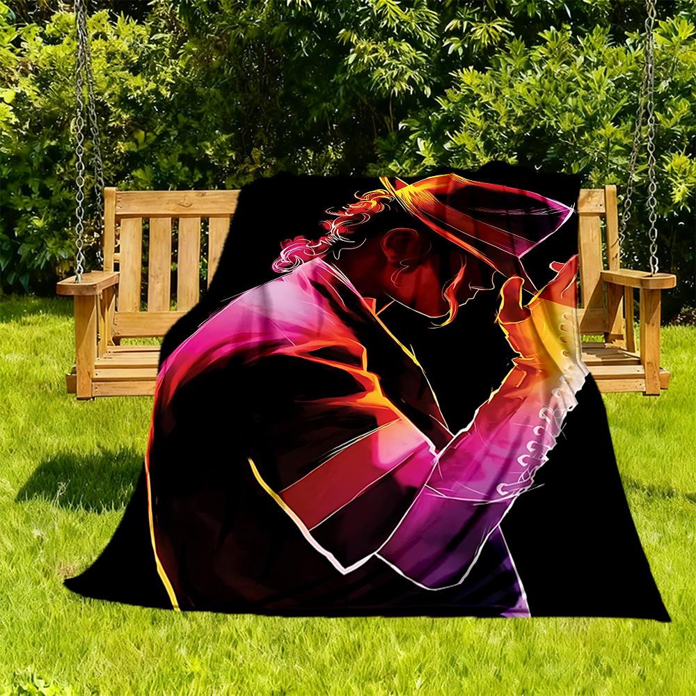 1pc Dance Legend Michael Jackson Outdoor Blanket Lightweight Flannel, Soft & Warm, All-Season Use for Sofa, Outdoor, Camping, Living Room021