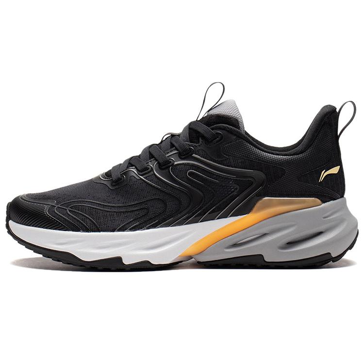 New LiNing EazGo Cushioning, Slip Resistant, Abrasion Resistant, Breathable, Rebound Low Top Running Shoes Men's Black ARES013-3