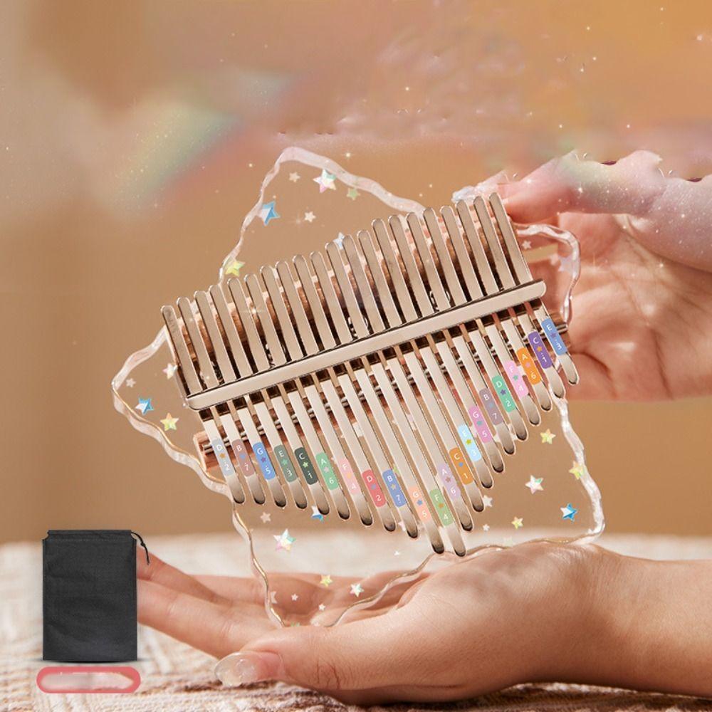 Transparent Kalimba Tummpiano Blomma Kalimba Fingerpiano för Nybörjare Tangentinstrument