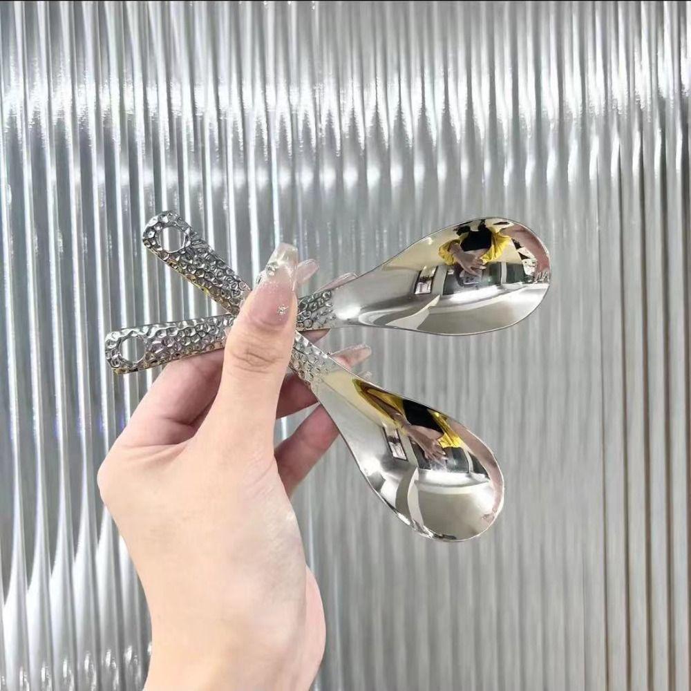 2 STÜCK Spiegelpolierter Reislöffel Silber Vertiefter Löffel Neue Reiskelle Zuhause