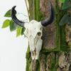 Resin 3D Animal Wildlife Horns Sculpture Longhorn Cow Skull Head Wall Decoration