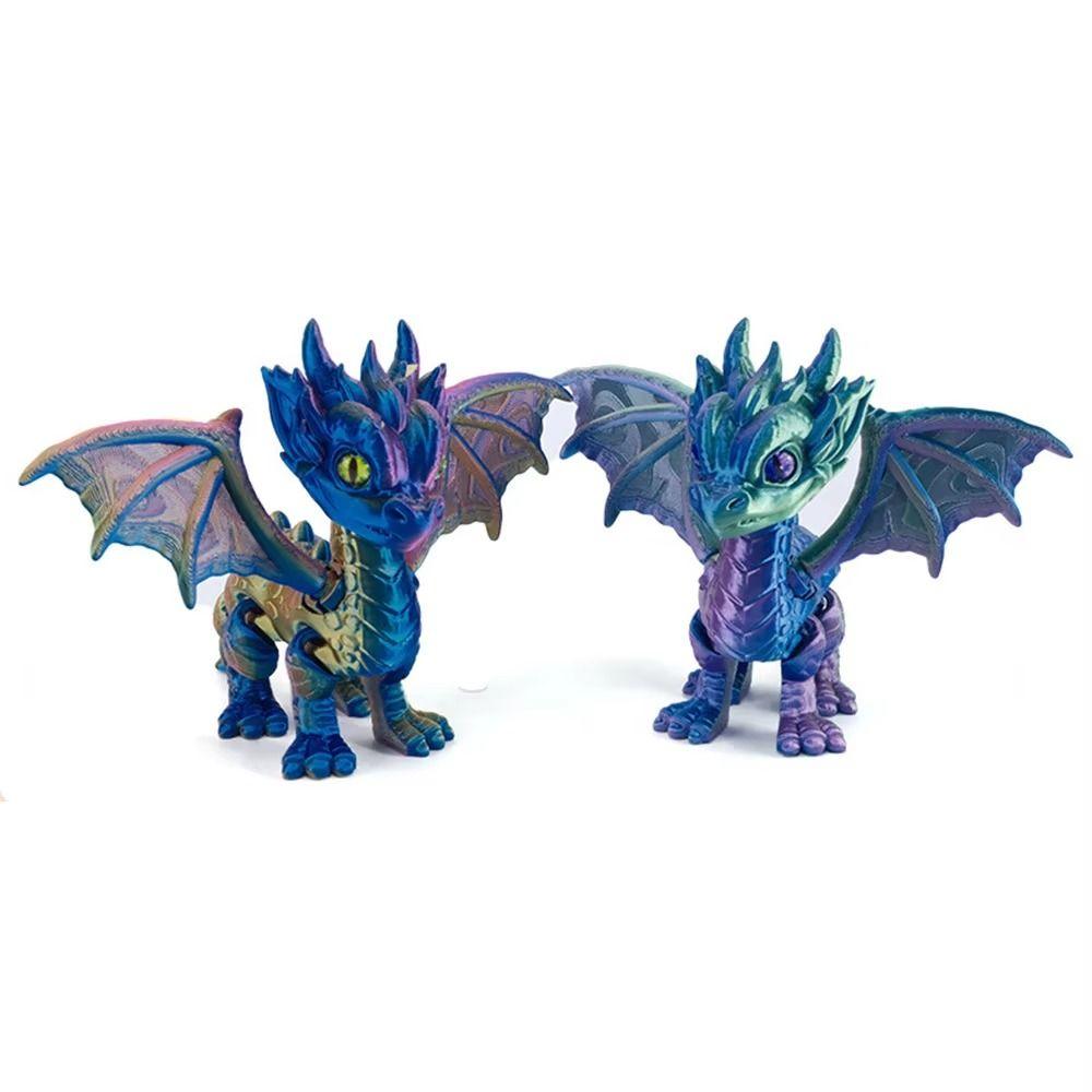 Multi-jointed Flying Dragon Figures Articulated Dragon Model Toy 3D Printed Dragon Desk Decoration