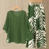 Summer New Arrival Women's Casual Outfit - Elegant Blouse and High Waist Pants 2pcs Set