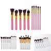 Makeup Brush Set With Artificial Fiber Bristles And Wooden Handles For Professional Artists