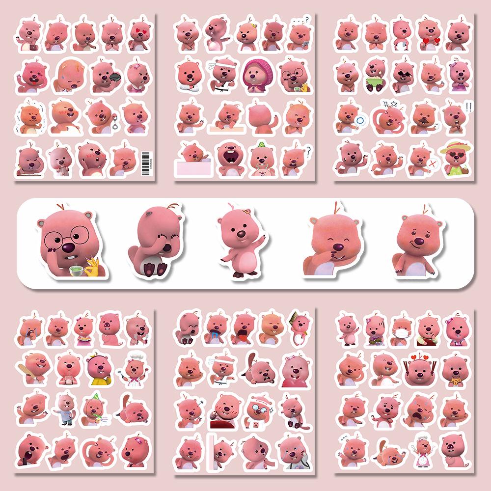 103 Little Beaver Stickers: Cartoon Loopy Cute Expressions for Decoration and Mobile Phones