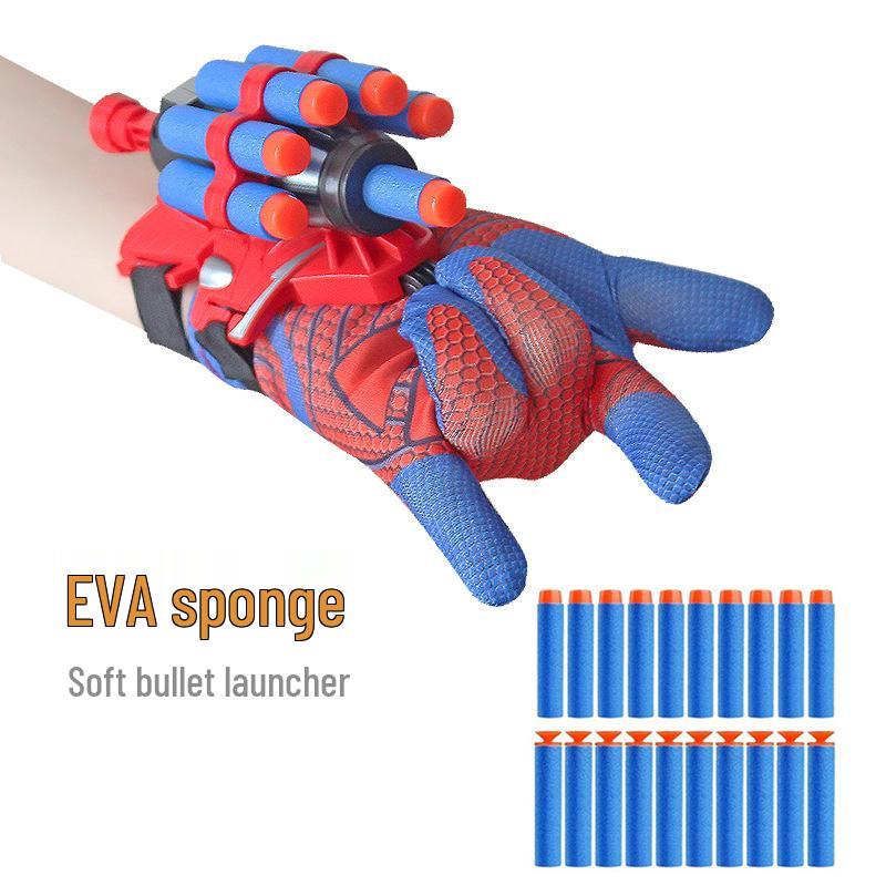 Children's Spider Hero Web Shooter Glove with Soft Bullet and Suction Cup Dart Launcher