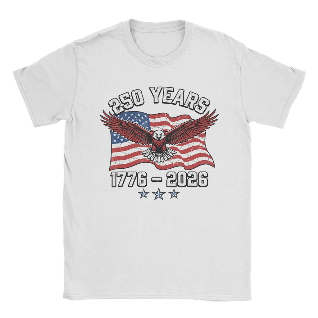 Eagle and American Flag  Years    Anniversary TShirt Summer  Cotton TShirts For Unisex Hippie Casual Tee Shirt