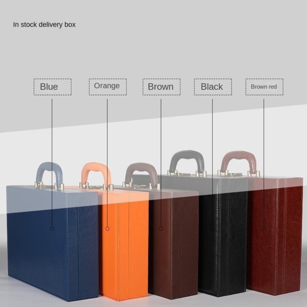 PU Leather Document Storage Box Handheld Men Suitcase Leisure Key Toolbox  Women Men