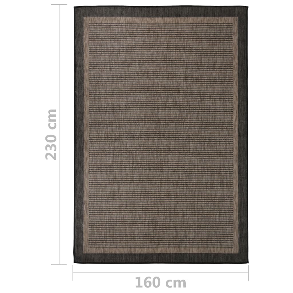 Flatweave Outdoor Rug, 160X230 Cm, Dark Brown