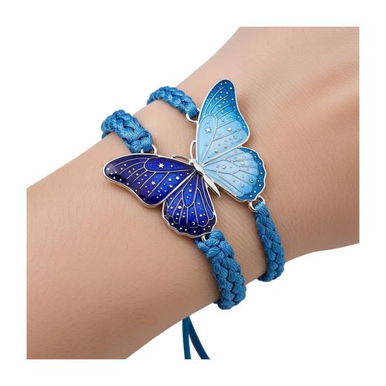 Hand-Woven Butterfly Bracelet Traditional Knitting Techniques Adjustable Wristband Meaningful Gift Wrist Accessory