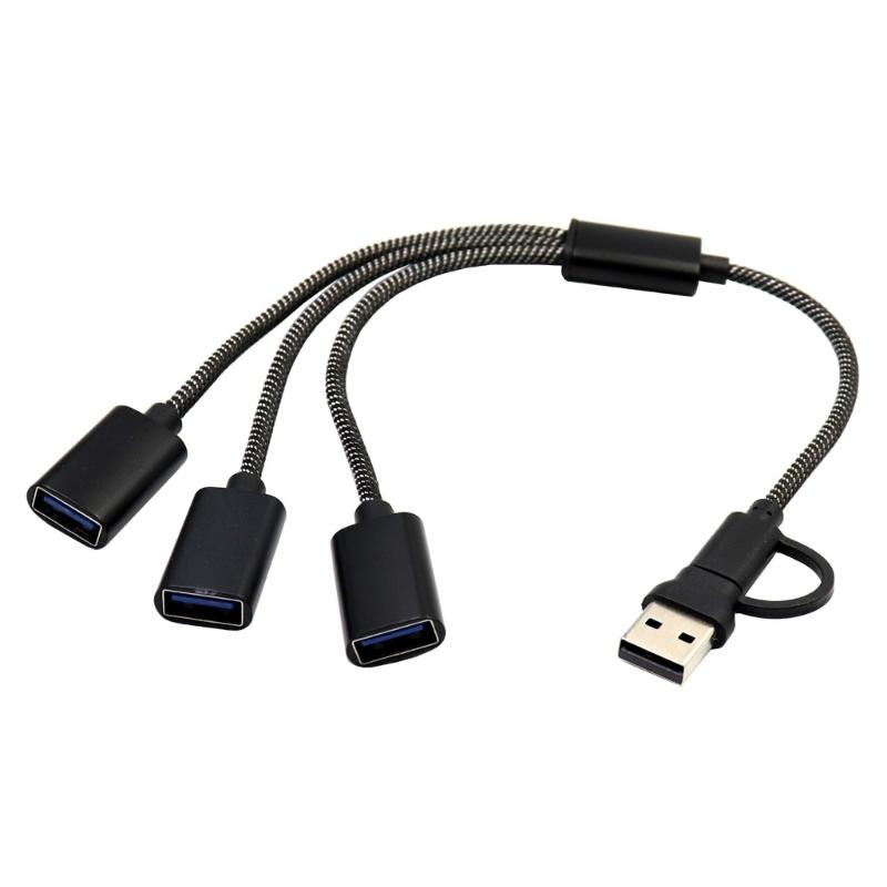 USB Type C Port To 2/3 USB2.0 Splitter Simultaneous Charging And 480Mbps Data Sync For Electronics