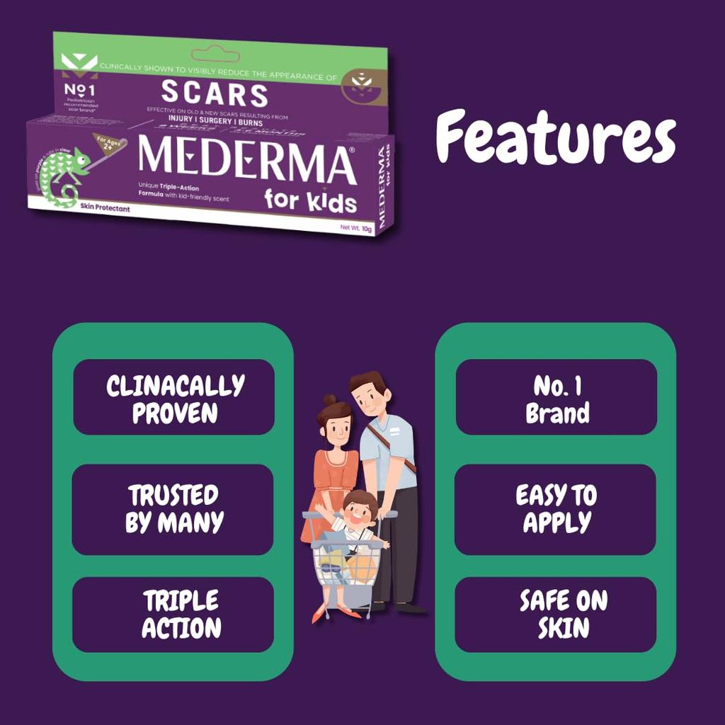 Mederma Kids Scar Treatment Gel 10g | Gentle Scar Care For Children 2-12 Years | Reduces Old & New Scars From Cuts Burns And Surgery