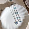 Temperament Butterfly Zircon Necklace Crystal Forest Necklace New Double-layer Necklaces  Girl