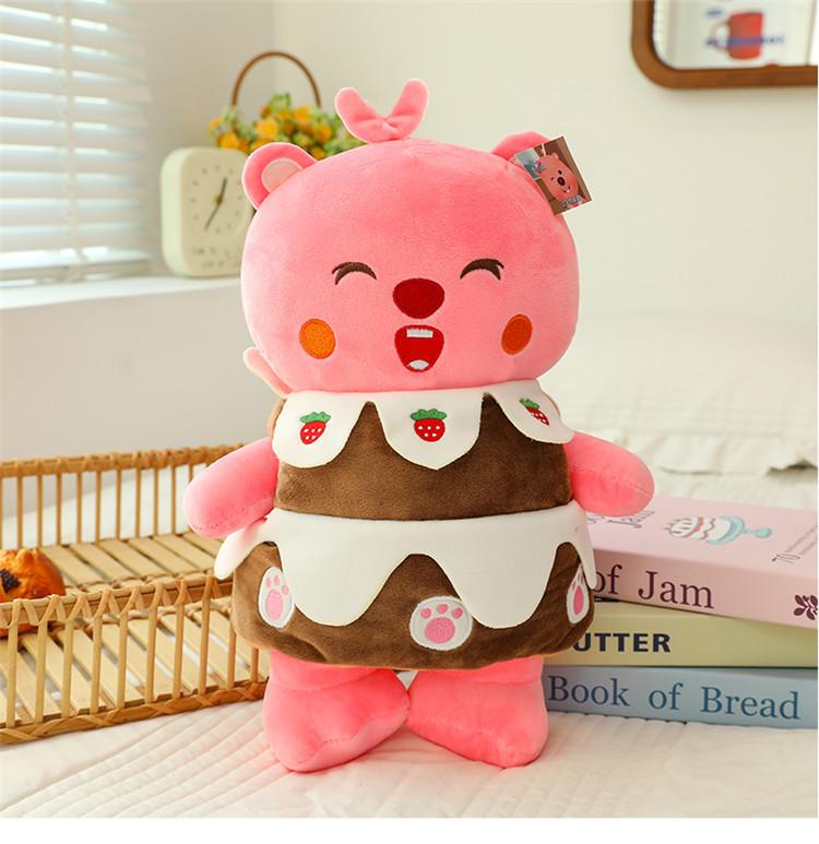 

Pororo Loopy Pink Fluffy Beaver Plush Doll Toy Cake Girl 40cm60cm Gift 40 cm