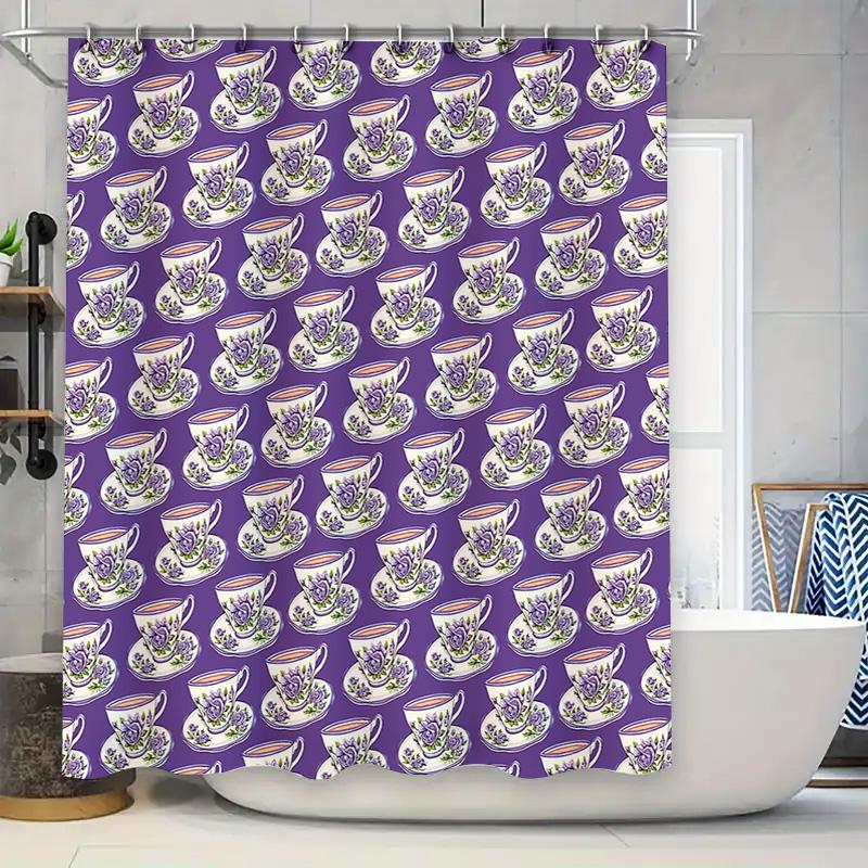 

Floral Shower Curtain Botanical Print Nature Bathroom Decor Vintage Washable Fabric Backdrop Waterproof Modern Home Textile 90x180cm