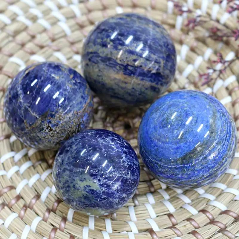 Натуральный Лазурит Хрустальный Шар Полировка Массажный Шар Сила Рейки Украшение Гостиной Поделки 118 95mm-10mm лазурит