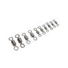 500PCS High Carbon Steel Rolling Barrel Fishing Swivels 4# 6# 8# 10# 12# Heavy Duty Fishing Bearing Swivels Mini Black