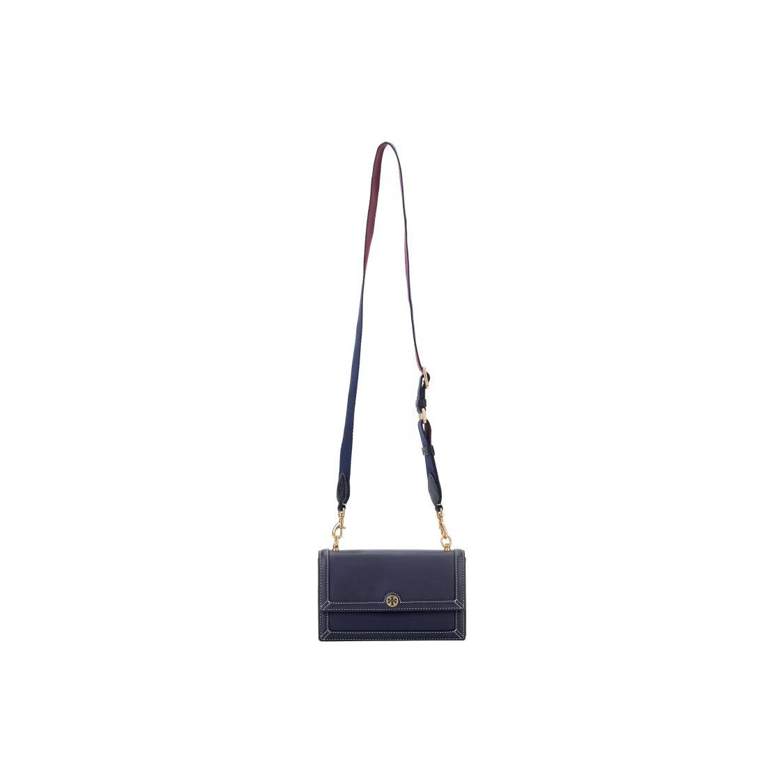 

Tory Burch T Monogram Leather Mini Shoulder Crossbody Bag Women Bags Dark-Blue 84026-458 Basic Set (Bag+Dust Bag)