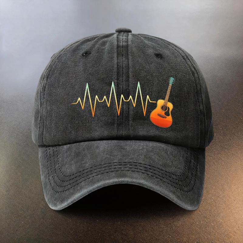 A Musical Heartbeat Washed Hat a Daily Sunprotection Baseball Cap for Outings a Musthave Fashion Accessory for Couples Fe