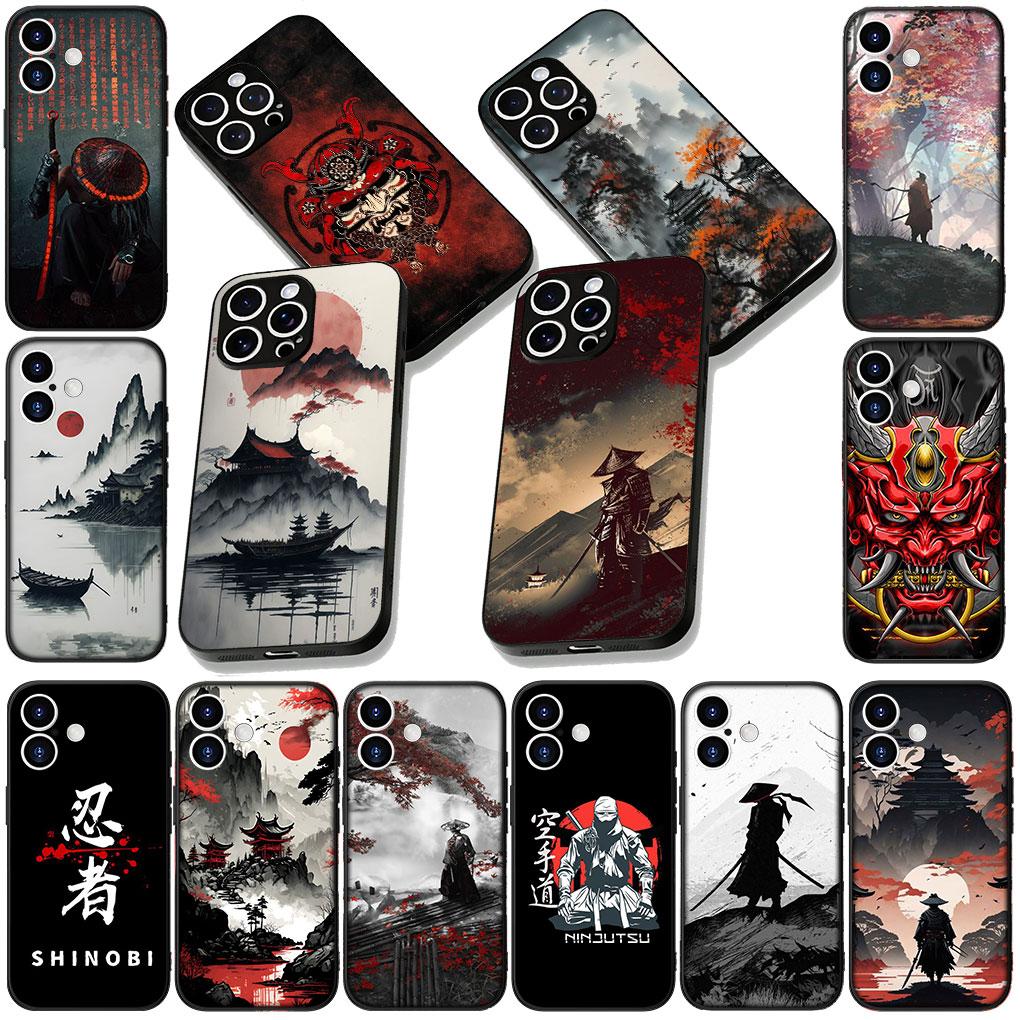 Japan Samurai Skeleton Skull Chinese Style Phone Cover for Xiaomi Redmi Note 12 11 10 Pro 10A 10C 12C 14C A4 Note12 5G Soft Case