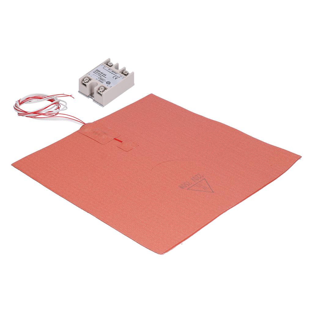 Silikon Heizkissen Heizbett 330x330mm 220V 750W mit Solid-State-Relais für VORON 3D-Drucker