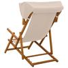 Recliner 3 Positions Solid Eucalyptus Wood Beige
