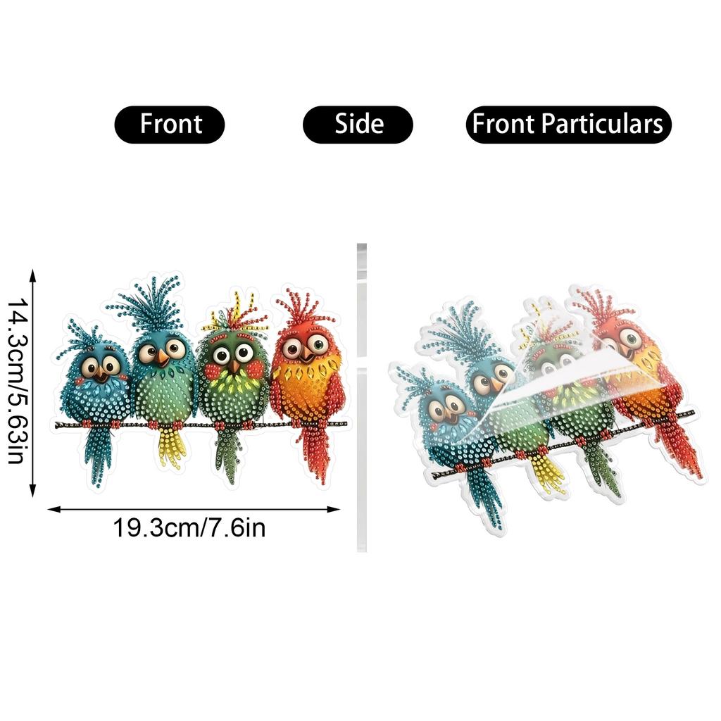 Bird Ornament Keychain, Cute Hanging Charm Kit
