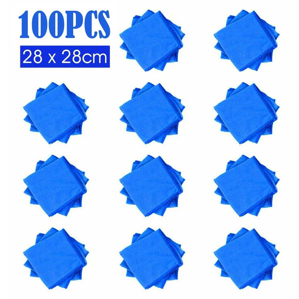 20/50/100PCS Microfiber Car Cleaning Towel Soft Drying Cloth Hemming Water Suction Automobile Home Washing Duster Towel