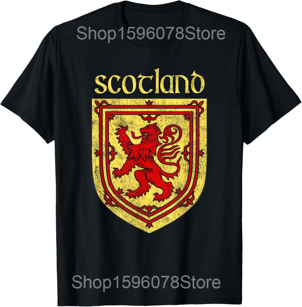 Funny Scottish Scotland Arms Rugby T Shirt Men Women Pure Cotton Humor Streetwear Tee Shirt Short Sleeve Unisex Loose Clothing