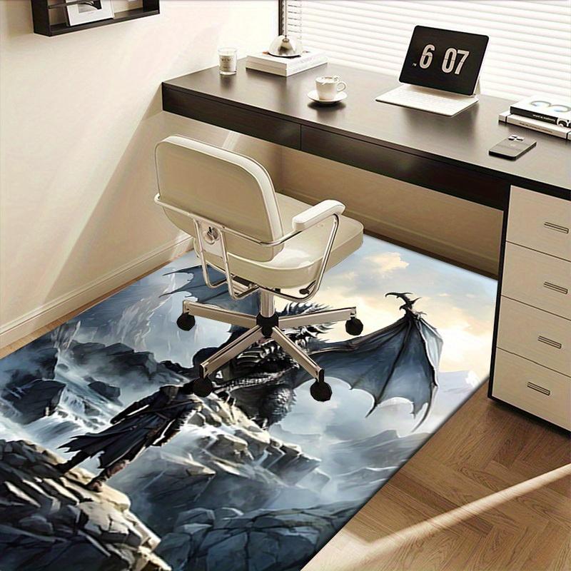 Office Carpet - Fantasy Dragon and Warrior Pattern Carpet, Used To Protect Sofas and Chairsc111