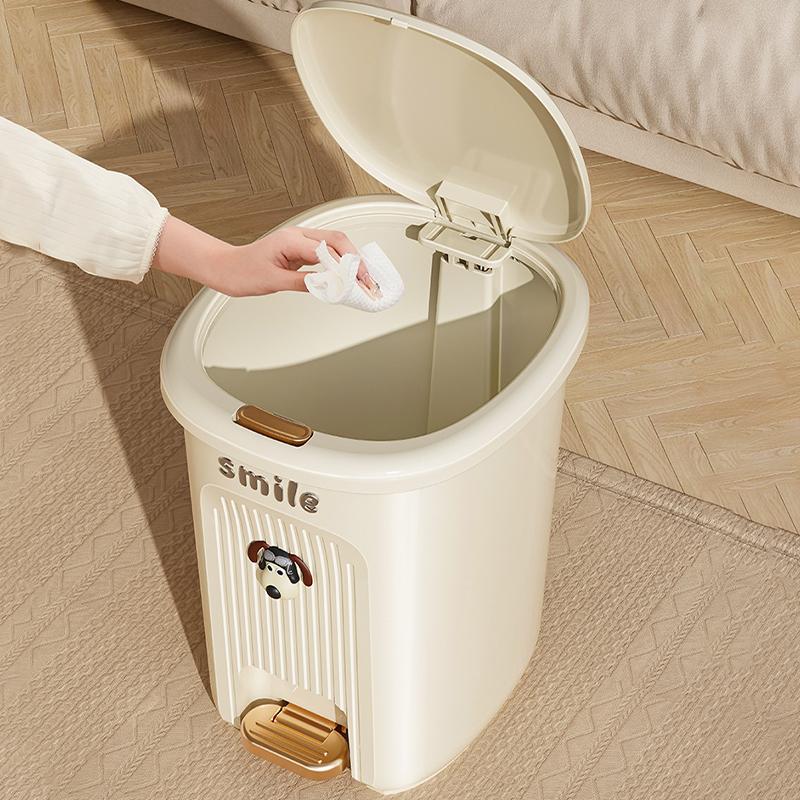 Trash Can With Lid Kitchen Standing Trash Can Large-Capacity Bin Dustbin Bathroom Bucket Toilet Wastebasket Household Items