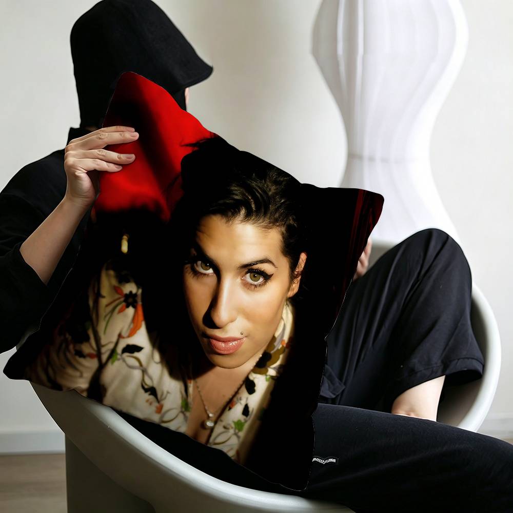 A-Amy W-Winehouse Singer Star Cushion Cover Car Throw Pillow Case For Sofa Car Christmas Gift 40x40cm 45x45cm