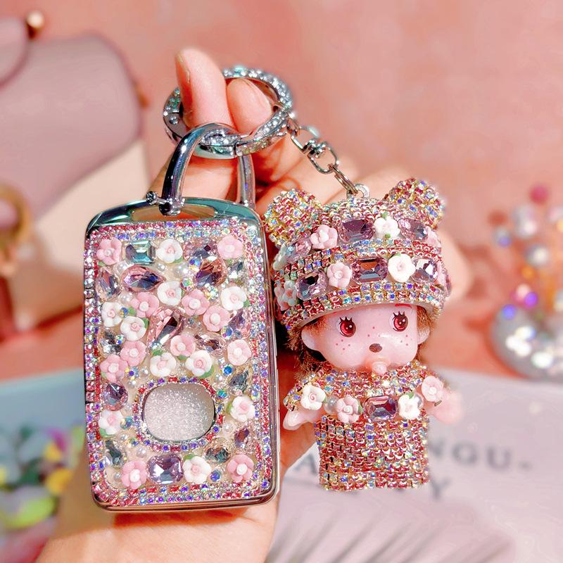 20-21 Mazda 3 Axela & CX30 Key Case with Rhinestone Buckle for Women