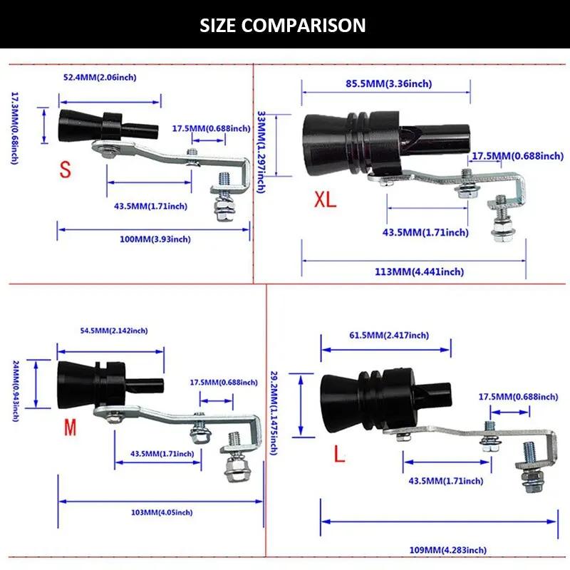 XL Black Turbo Sound Whistle - Universal Exhaust Pipe Simulator for Car Refit (Turbomuffler Device)