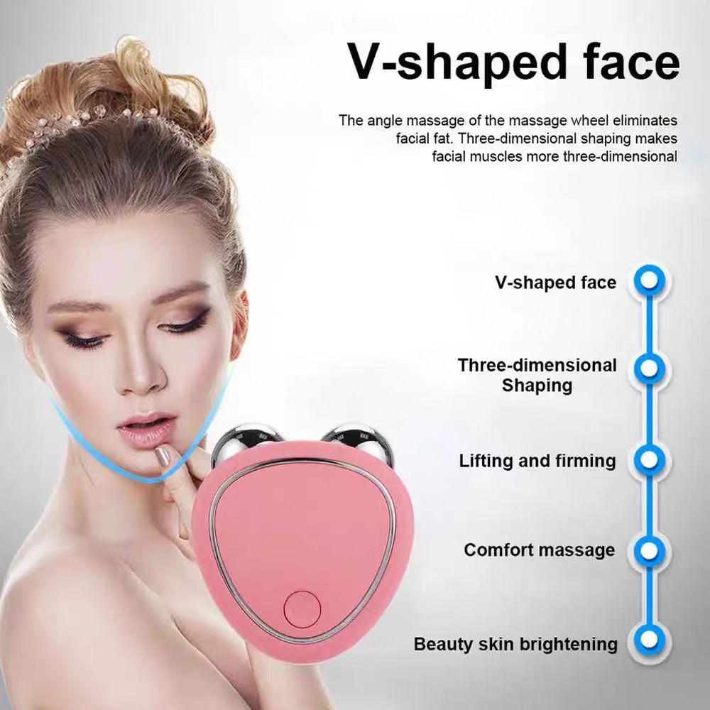 Rechargeable Double Roller Microcurrent Facial Massager