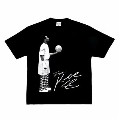 Kobe Olhou Para Cima Algodão Pesado Americano Spray Direto Digital Para Fazer Velho Rua Hip-hop Basquetebol Camiseta Manga Curta Longa