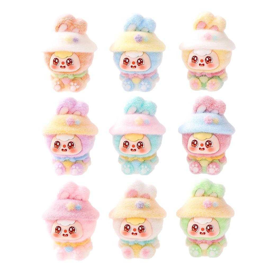 9 Stück/Set Doubao Figurenspielzeug Hut Kaninchenfigur Schreibtischdekoration Modell Ornamente Spielzeug Jungen Mädchen Weihnachtsgeschenke